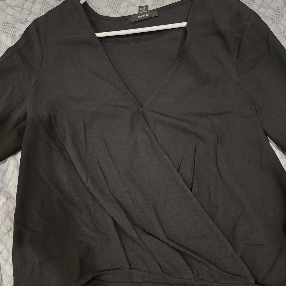 Elegant Black Wrap Top